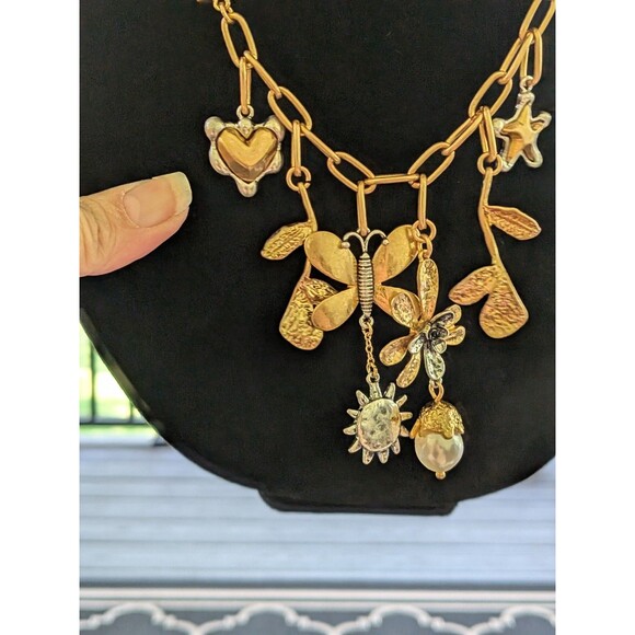 Zara Necklace Women Butterfly Floral Charms Gold Silver Mixed Festival Fairy NEW - Picture 9 of 12